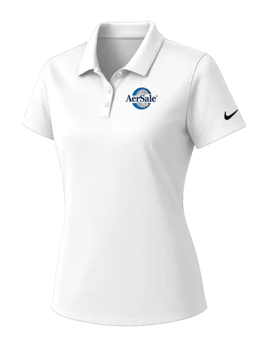 Nike Womens White Dry Essential Solid Polo w/AerSale Logo