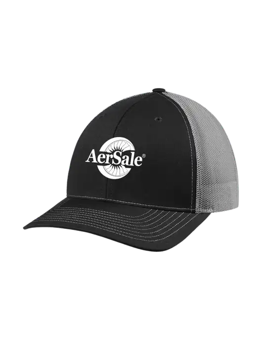 Richardson Adjustable Snapback Original 112 Trucker Cap Black w/Charcoal Mesh w/AerSale Logo
