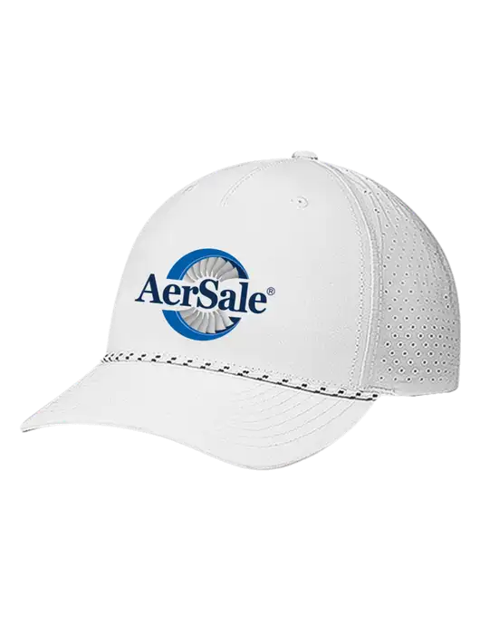 Richardson Laser Perf Performance White/White-Black Rope Cap w/AerSale Logo