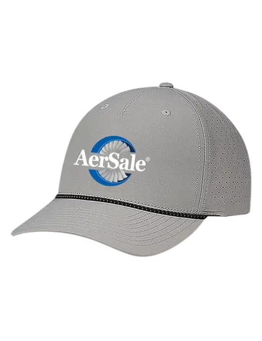 Richardson Laser Perf Performance Light Grey/Black-Grey Rope Cap w/AerSale Logo