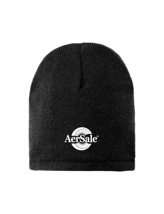 Black Fleece-Lined Beanie Cap w/AerSale Logo