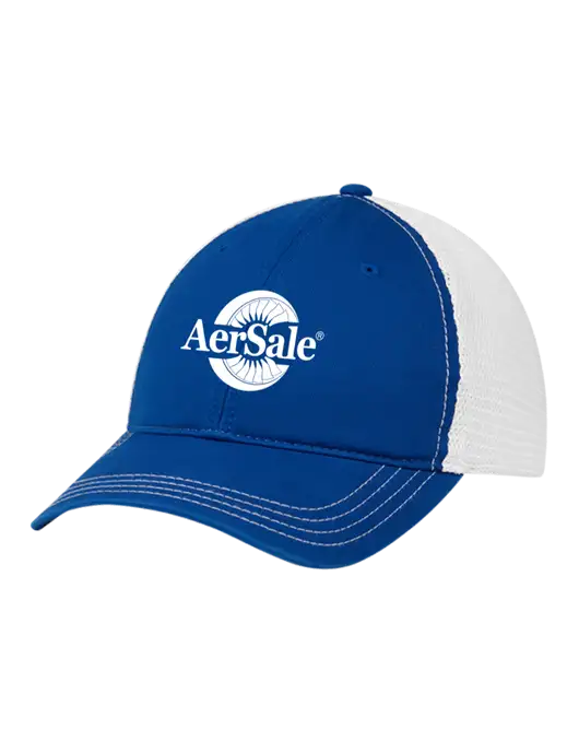 Richardson 111 Garment Washed Trucker Cap Royal w/White Mesh w/AerSale Logo