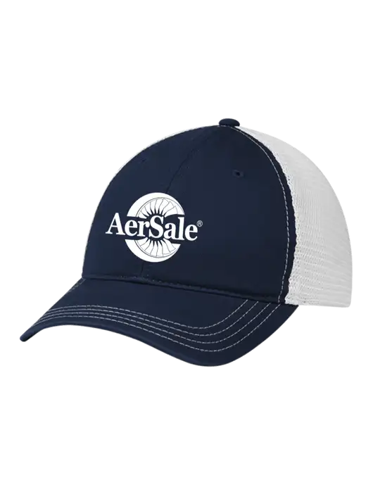 Richardson 111 Garment Washed Trucker Cap Navy w/White Mesh w/AerSale Logo