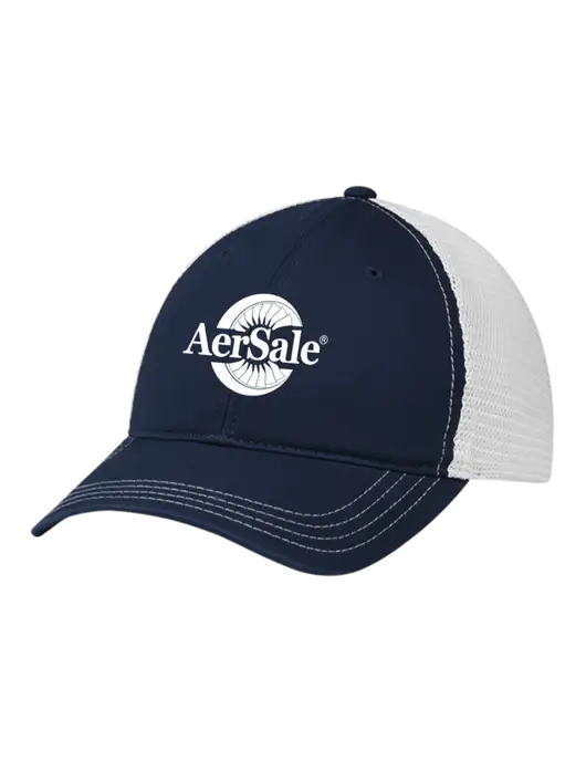 Richardson 111 Garment Washed Trucker Cap Navy w/White Mesh w/AerSale Logo