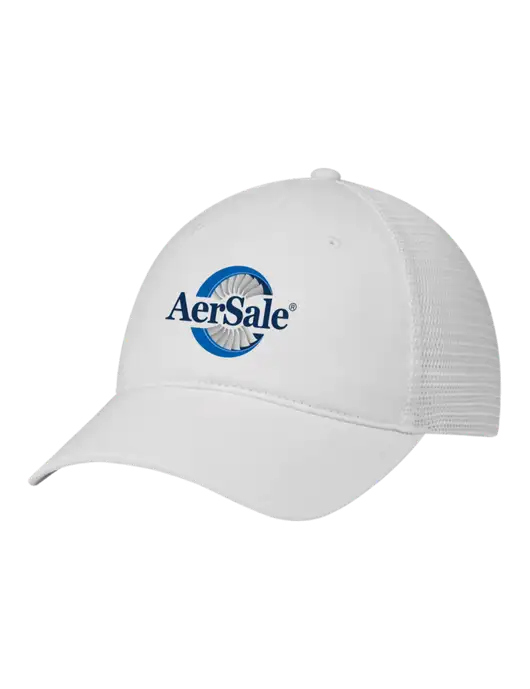 Richardson 111 Garment Washed Trucker Cap White w/White Mesh w/AerSale Logo