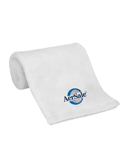 White Alpine Fleece Mink Touch Luxury Baby Blanket  w/AerSale Logo