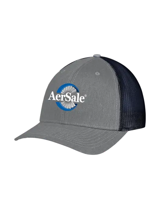 Richardson Adjustable Snapback Original 112 Trucker Cap Heather Grey w/Navy Mesh w/AerSale Logo