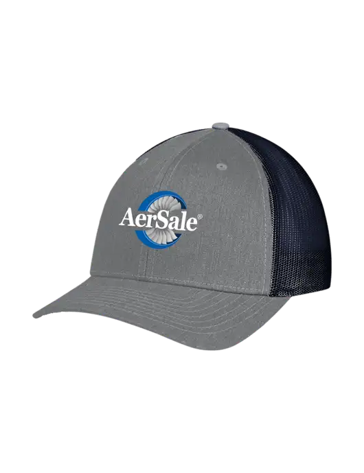 Richardson Adjustable Snapback Original 112 Trucker Cap Heather Grey w/Navy Mesh w/AerSale Logo