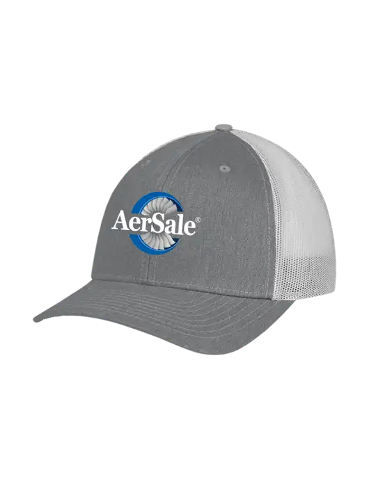 Richardson Adjustable Snapback Original 112 Trucker Cap Heather Grey w/Light Grey Mesh w/AerSale Logo