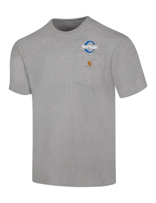 Carhartt Workwear Light Grey Heather Pocket Short Sleeve T-Shirt w/AerSale Logo