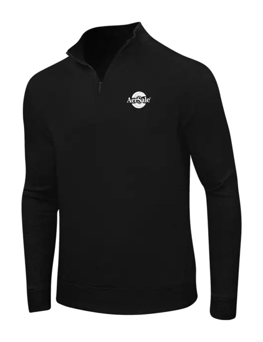 Deep Black/Charcoal Heather Interlock 1/4 Zip w/AerSale Logo