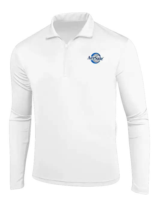 White PosiCharge Competitor 1/4 Zip Pullover w/AerSale Logo