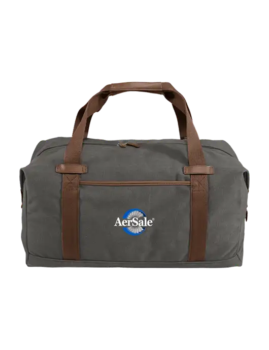 Vintage Dark Smoke Grey Canvas Duffel w/AerSale Logo