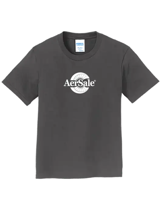 Youth Ring Spun Charcoal 4.5 oz T-Shirt w/AerSale Logo